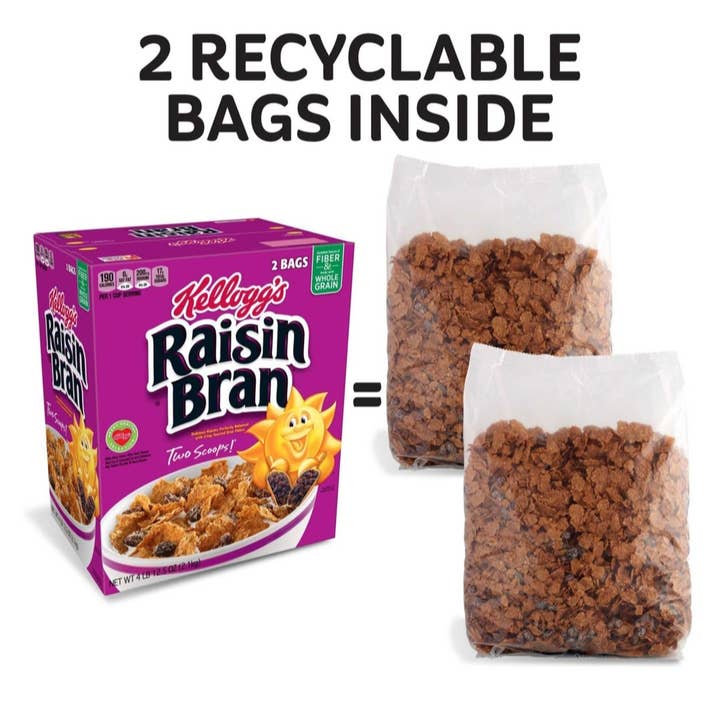 Majestic Wholesale - Vendita all'ingrosso Cereali - Cereali per la colazione Raisin Bran, 76,5 oz. (2 sacchetti)