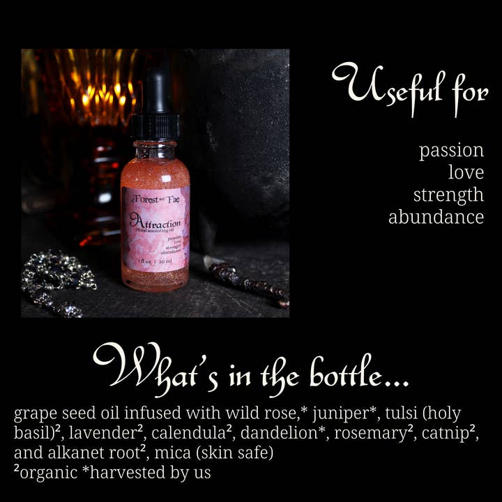 of Forest and Fae - Wholesale Meditation Supplies - Attraction Ritual Oil • Witchy Love & Abundance Altar Oil2
