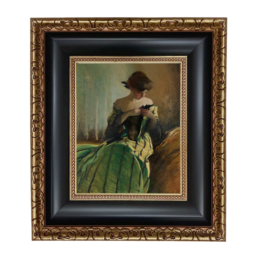 Madison Bay Co. - Historical Home Decor Reproductions - Vendita all'ingrosso Stampa artistica - Stampa su Tela Vintage di Donna in Abito Nero e Verde28