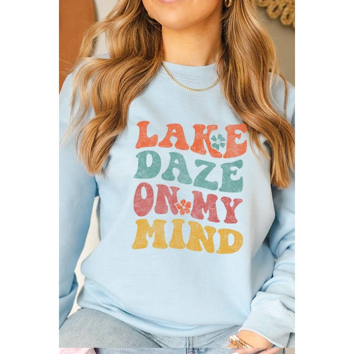 LAKE DAZE ON MY MIND VINTAGE-SWEATSHIRTS MIT GRAFIK für den Großhandel von Illustrated Society