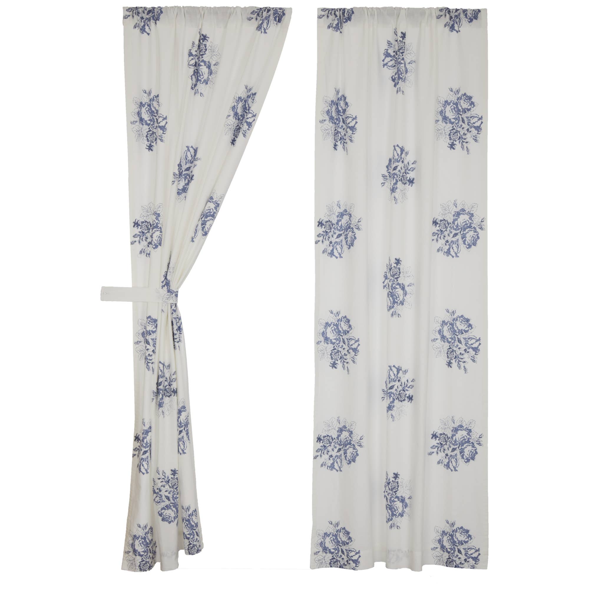 VHC Brands - Wholesale Curtain - Lydia Blue Panel Set of 2 84Lx40W1