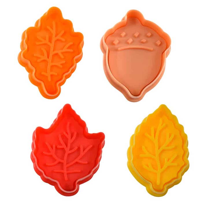 R&M International - Wholesale Cookie Cutter - Leaves Pastry & Cookie Stampers Set /4