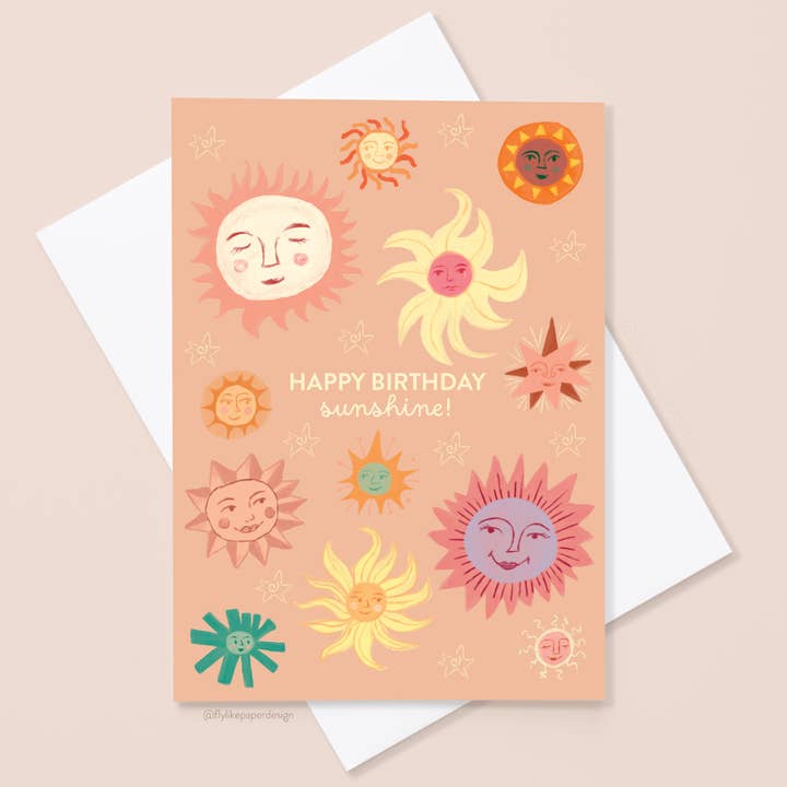 Birthday Sunshine Card for wholesale by Fly Like Paper Design