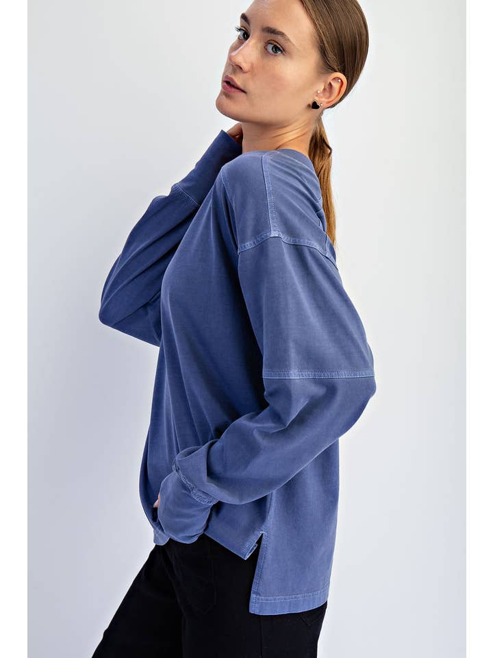 Rae Mode - Wholesale Lounge Top - Women's - PIGMENT WASHED COTTON V-NECK TOP26