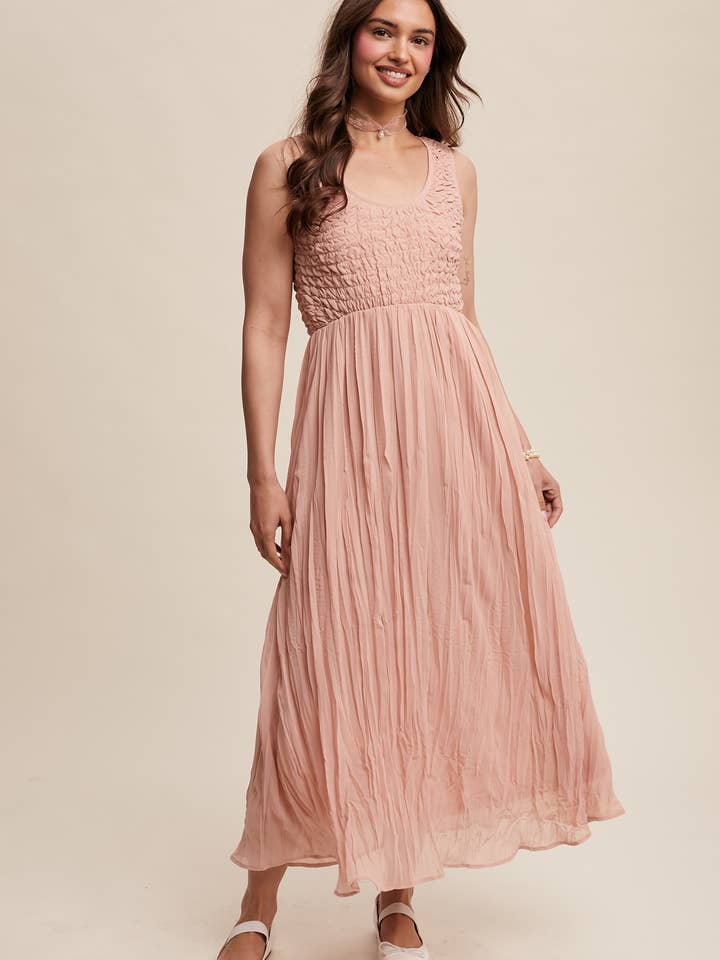 Robe longue smockée avec corsage pour la vente par Listicle