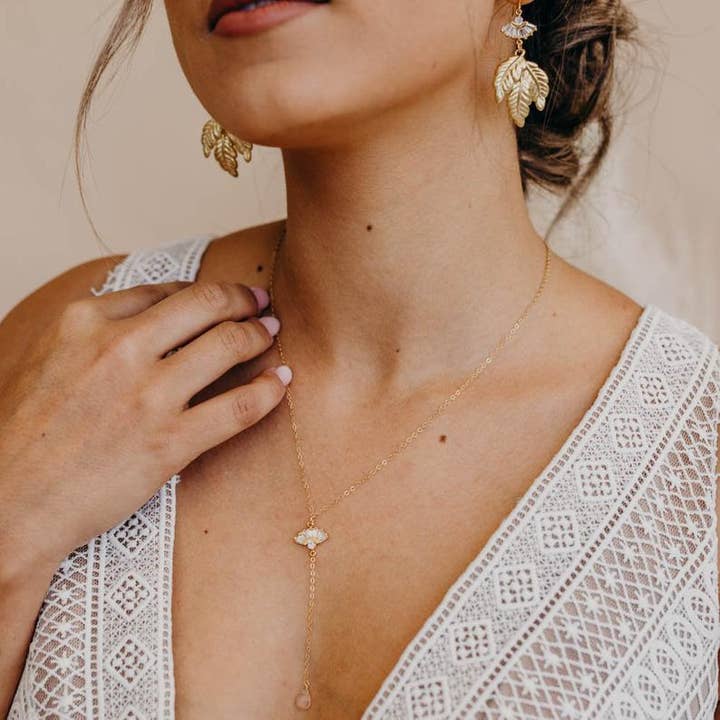Scarlett Drop Necklace for wholesale by Wander + Lust Jewelry