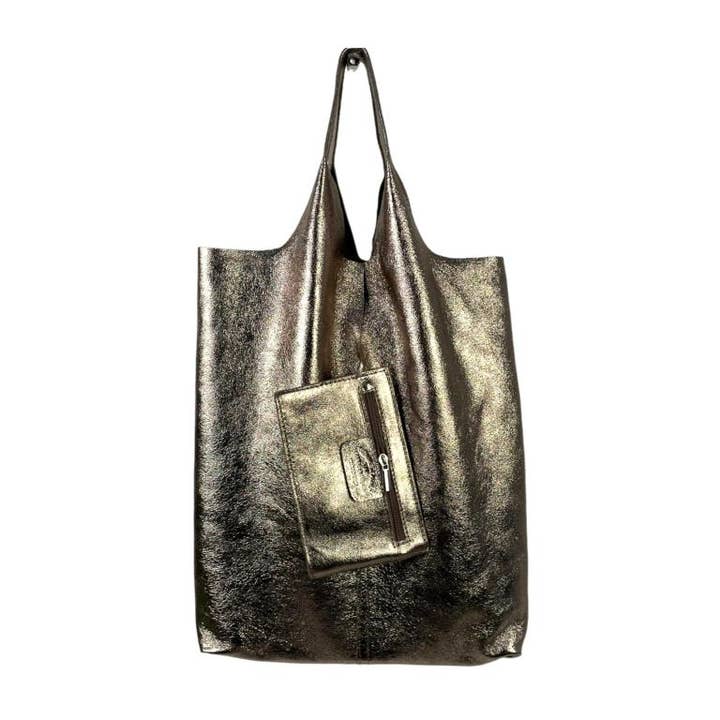 Chenson & Gorett - Wholesale Shoulder Bag - Women's - Women's Leather Shopper Bag with Shiny Effect January Promo