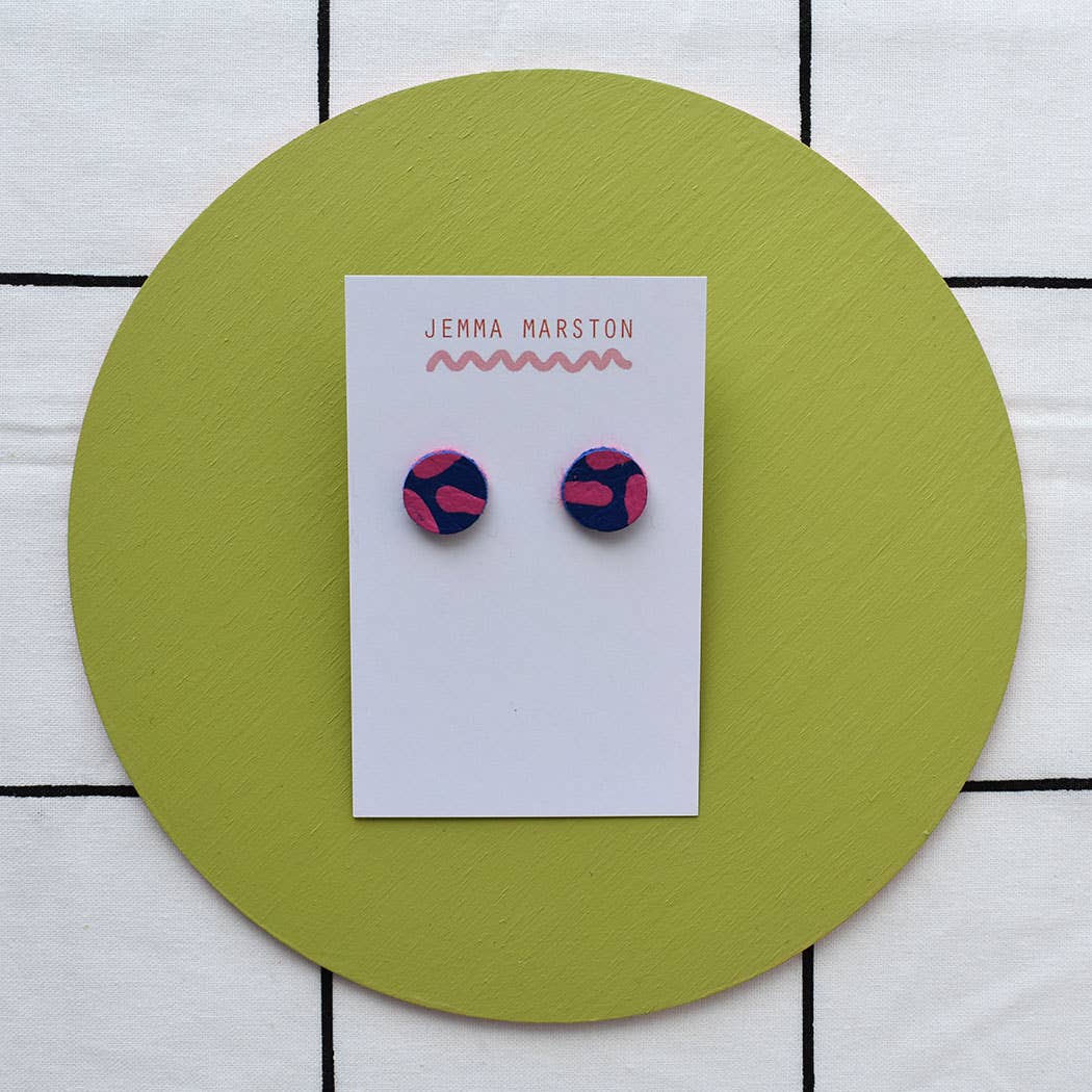 Jemma Marston - Wholesale Stud/Post Earrings - Colour Mini Leather Painted Stud Earrings3