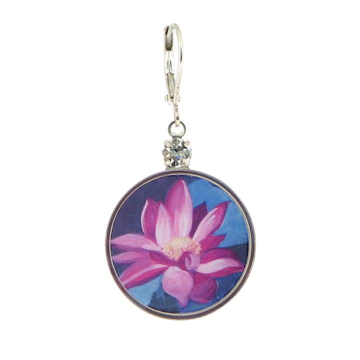 Painted Lotus Flower Earring for wholesale by Baked Beads