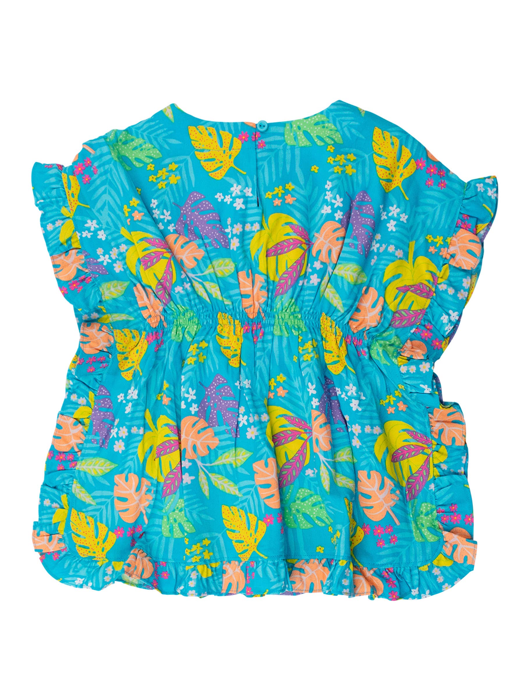 bleu Filles Neon Tiki Vibes Cache-maillot à Volants en vente sur Faire1