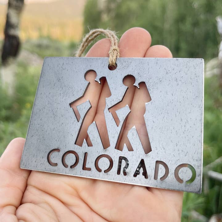 Colorado State Hiker Metal Ornament for wholesale by BE Creations & Designs, Inc.