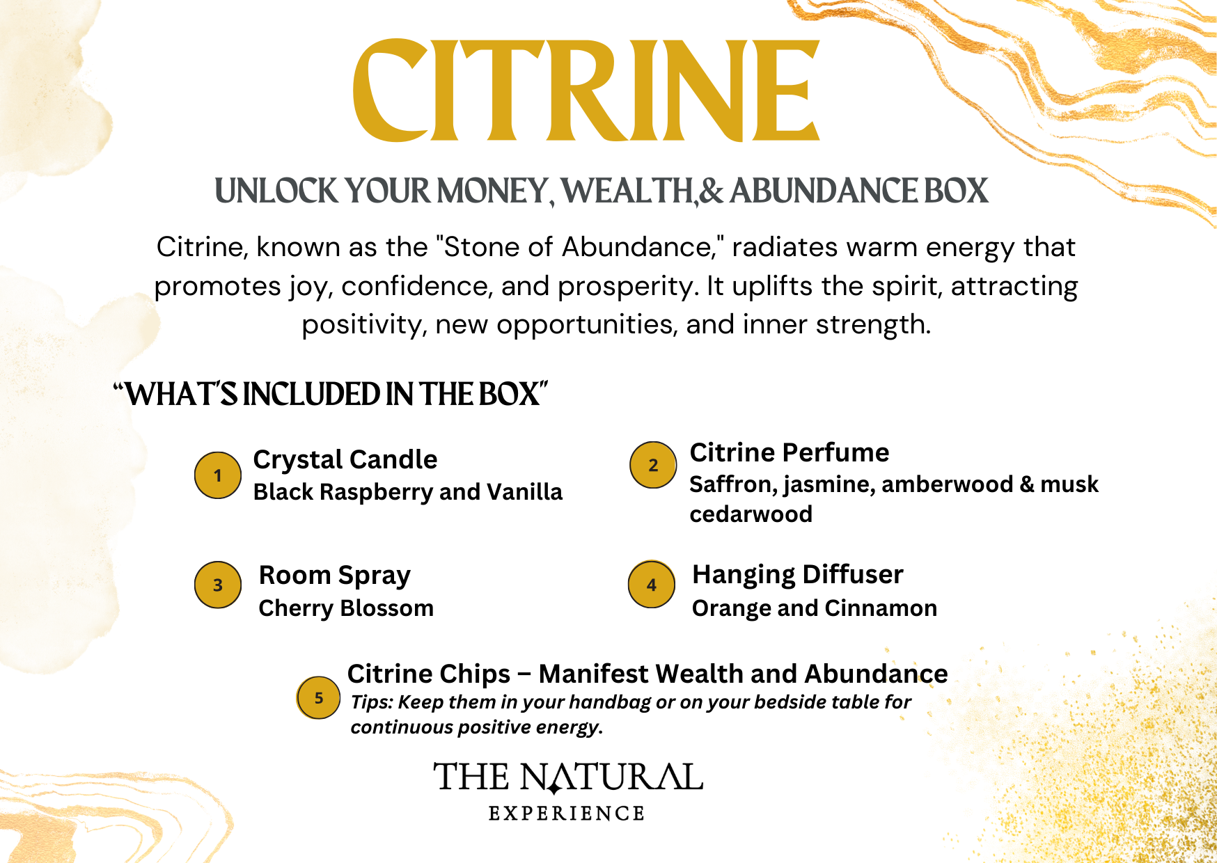 THE NATURAL EXPERIENCE - Wholesale Gift box - Citrine- Unlock Your Wealth,& Abundance Box2