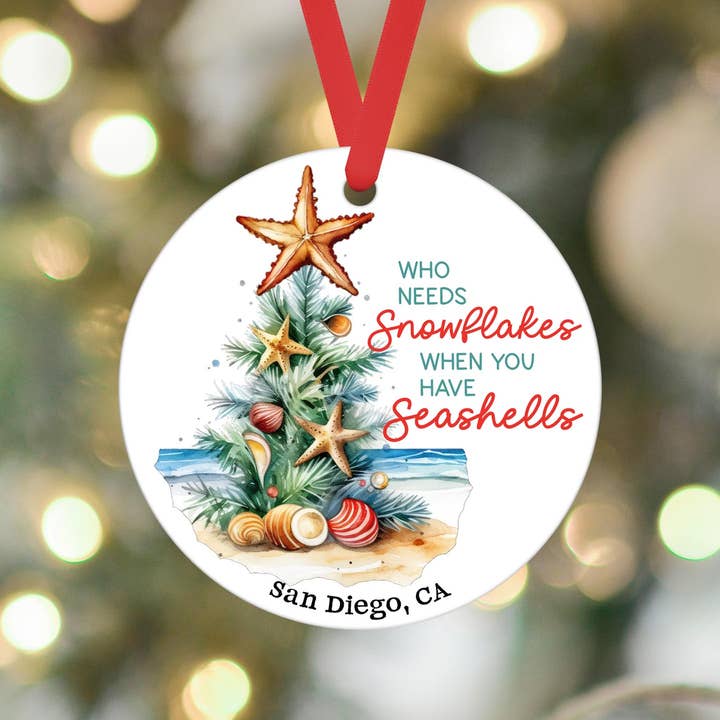 Heart & Willow Prints - Wholesale Ornament - Coastal Christmas Tree Beach Custom Town Christmas Ornament3