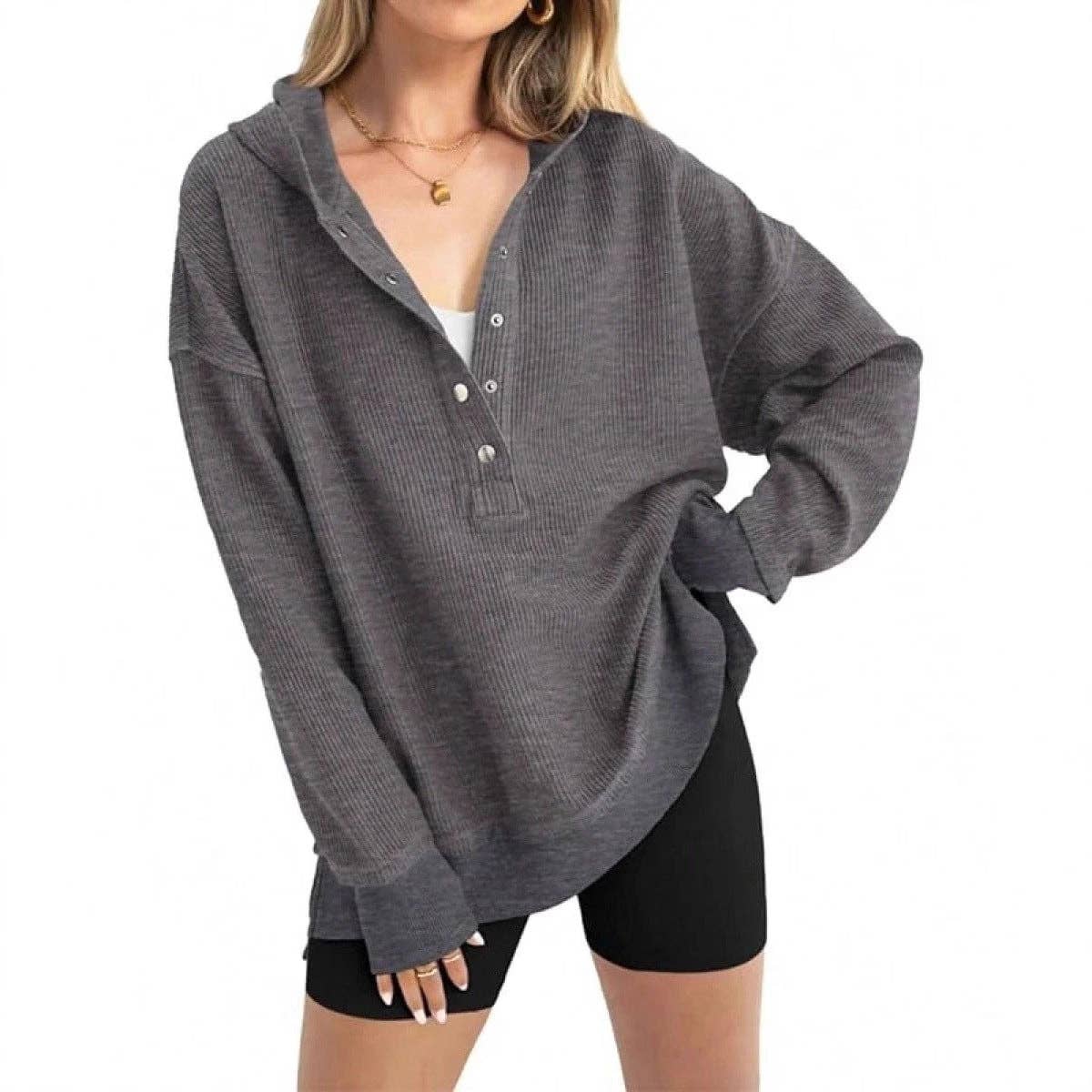 Masyal - Wholesale Hoodie - Women's - Hoodie Autumn Winter Solid Color Raglan Sleeve Sweatshirt4