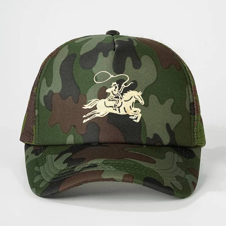 Embroidered Western Baseball Cap – Adjustable Trucker Hat for wholesale by Sweet Cherry Sky