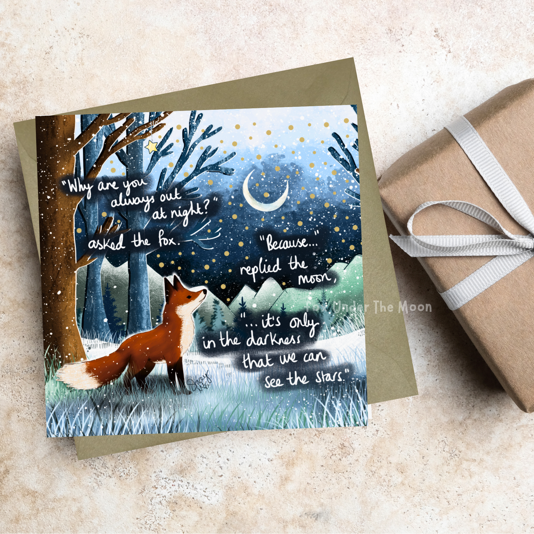 Fox Under The Moon - Wholesale Everyday Greeting Card - 'Out At Night' - Greeting Card From Fox Under The Moon1