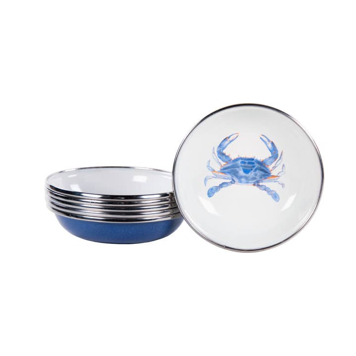 Golden Rabbit Home - Wholesale Dish - Set of 6 Blue Crab Tasting Dishes