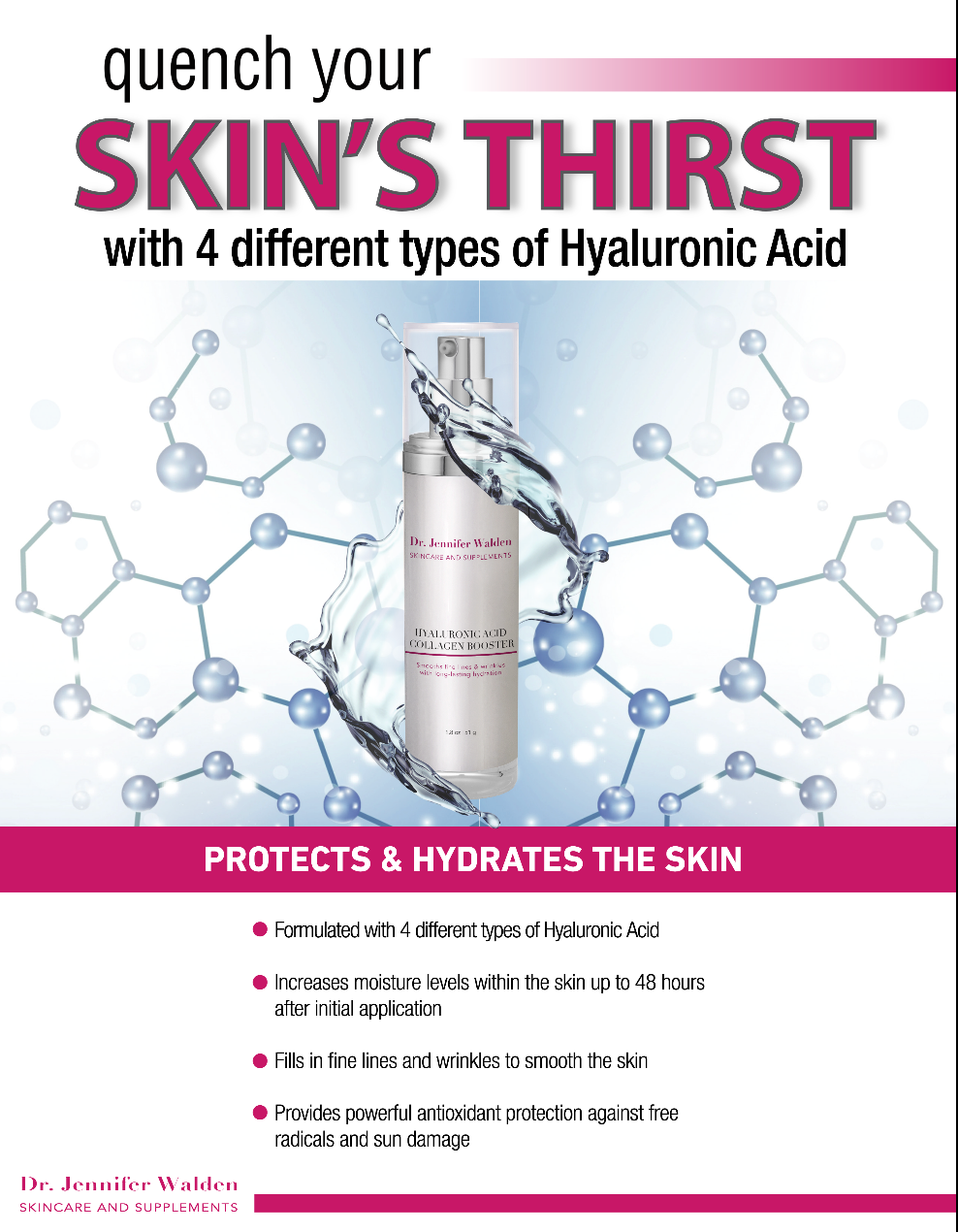 Dr. Jennifer Walden Skincare & Supplements - Wholesale Facial Serum/Concentrate - HYALURONIC ACID COLLAGEN BOOSTER1