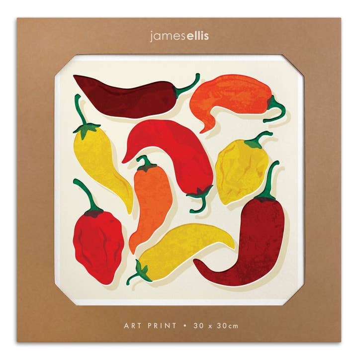Chillies Print for wholesale by James Ellis
