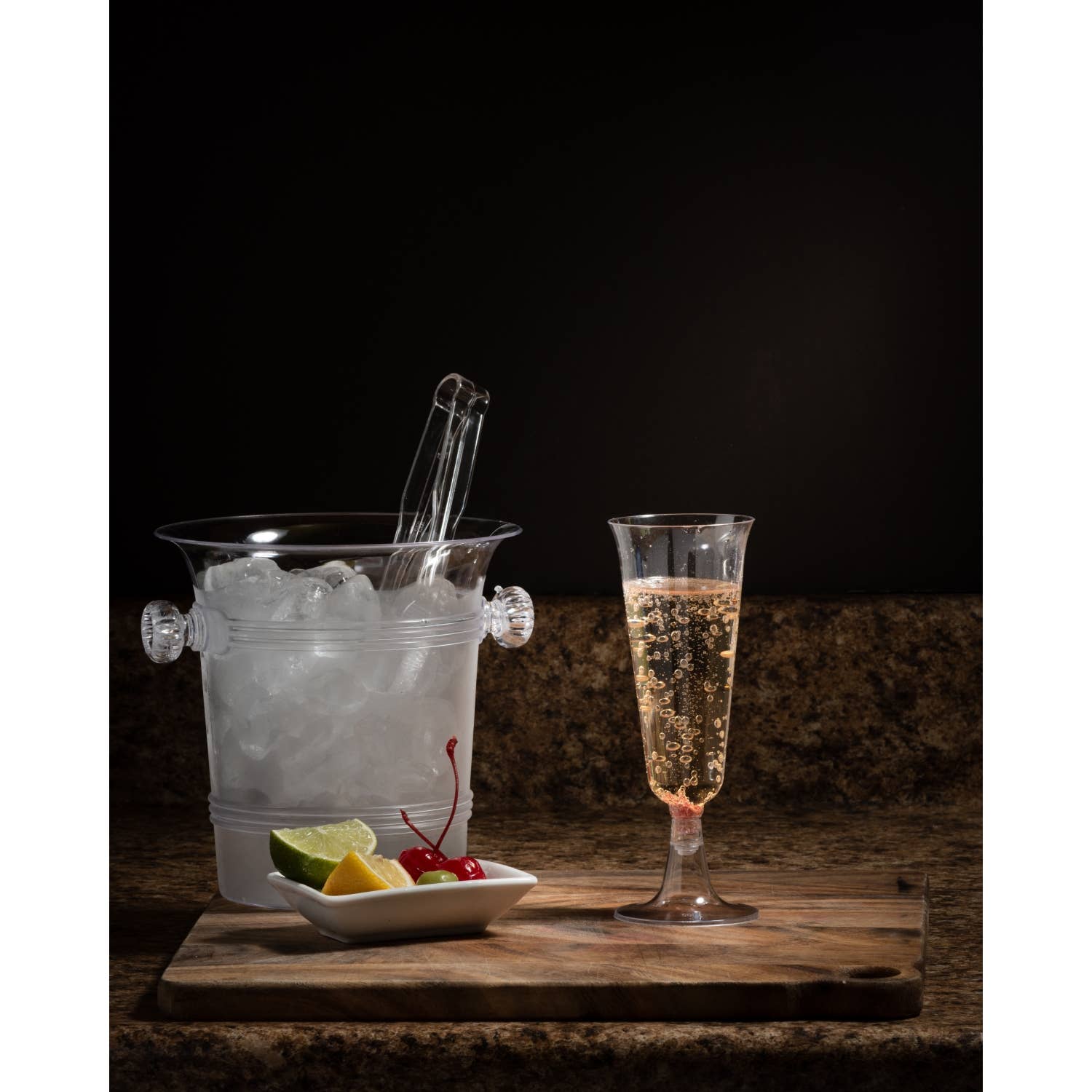 Crown Display - Wholesale Champagne Flute - Exquisite 5 oz. Clear Plastic Flute Glasses - 12 ct.1