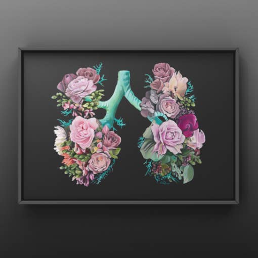 Floral Lungs II Flower Anatomy Art Print for wholesale by Trisha Thompson Adams