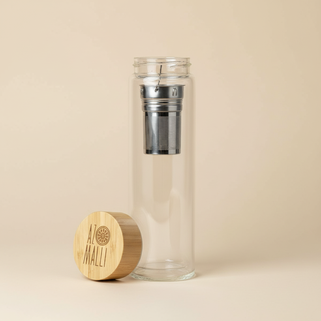 Azomalli - Wholesale Tea Strainer/Infuser - Travel Glass Tea Infuser Tumbler: Brew On-the-Go!1