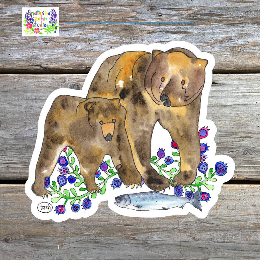 Natasha Zahn Studio - Wholesale Sticker - Kodiak Brown Bear Sticker0