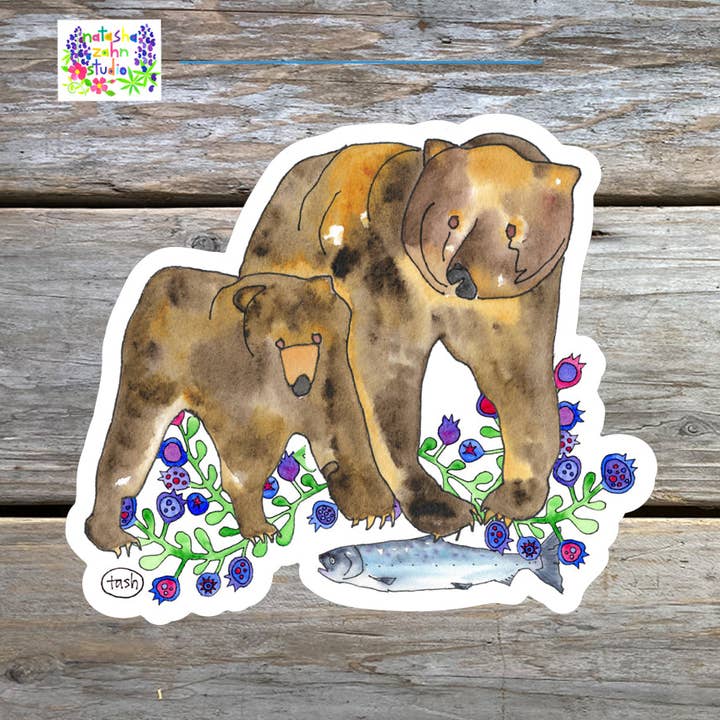 Natasha Zahn Studio - Wholesale Sticker - Kodiak Brown Bear Sticker0