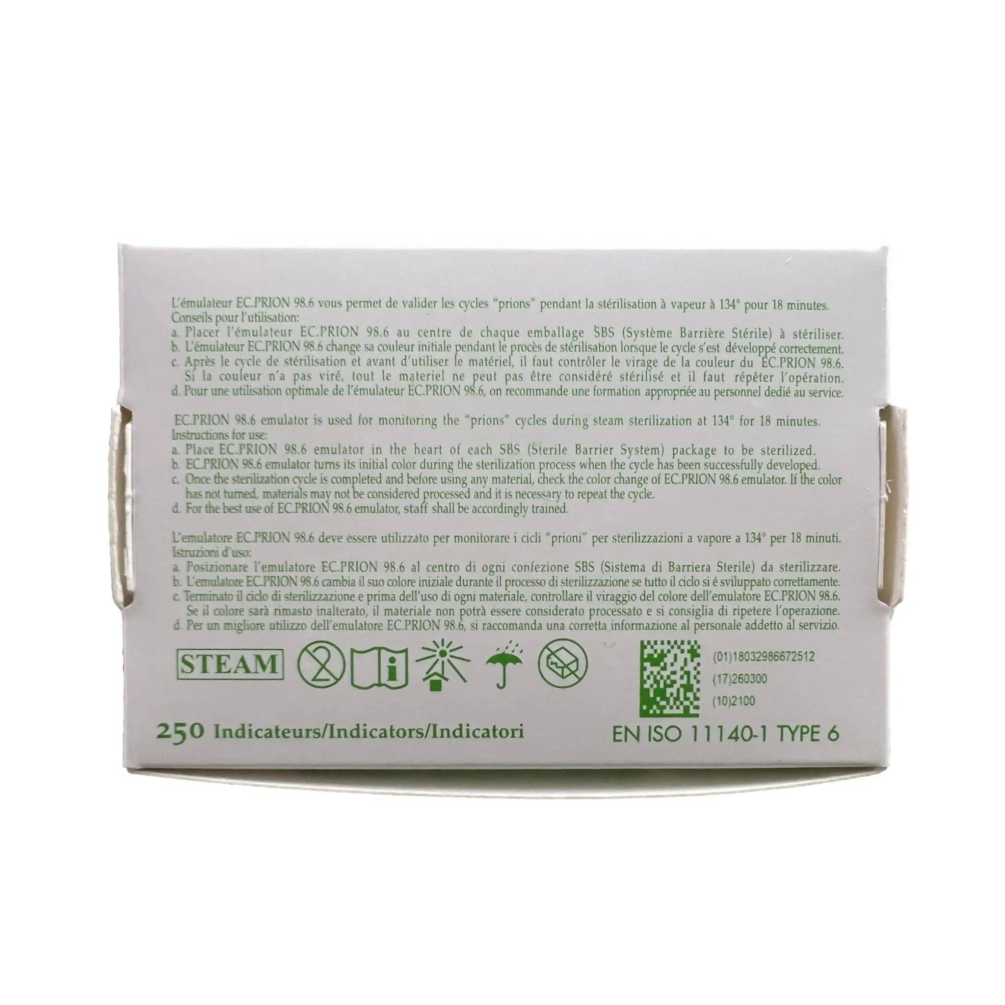 My Podologie - Wholesale Cotton Pad - PRIONS Sterilization Tests - Box of 250 indicators1