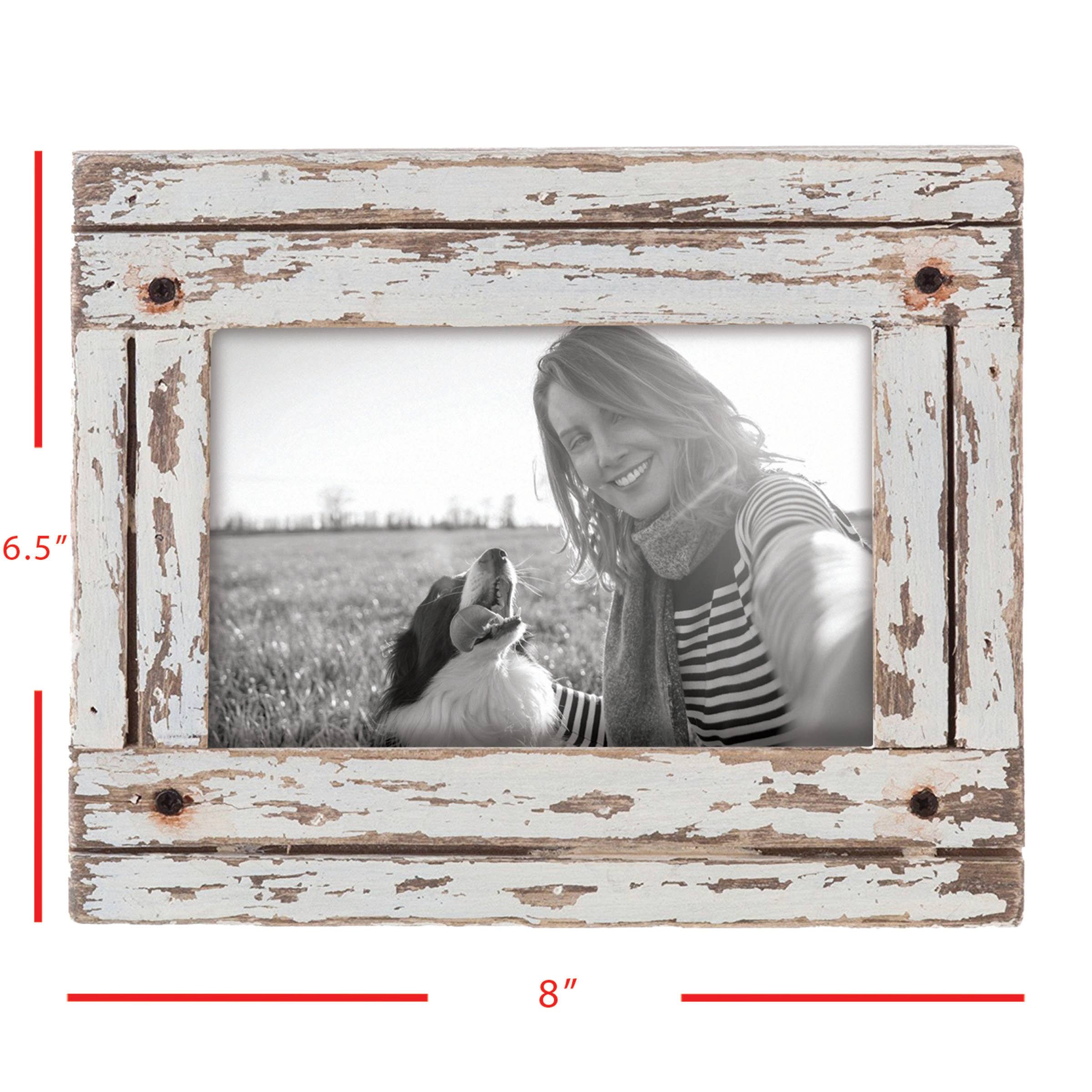 Foreside Home & Garden - Wholesale Picture Frame - Heartland 4x6 Photo Rustic Barn Wood White Picture Frame6