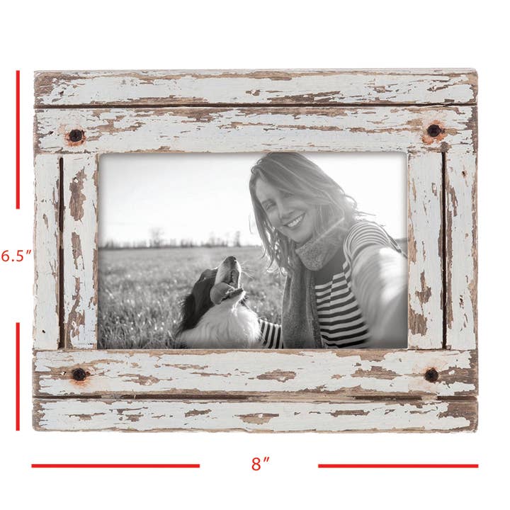 Foreside Home & Garden - Wholesale Picture Frame - Heartland 4x6 Photo Rustic Barn Wood White Picture Frame6