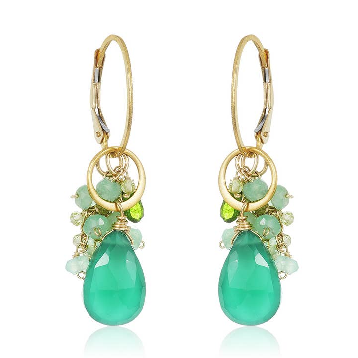 Up/Downtown Earrings in Green for wholesale by Mabel Chong