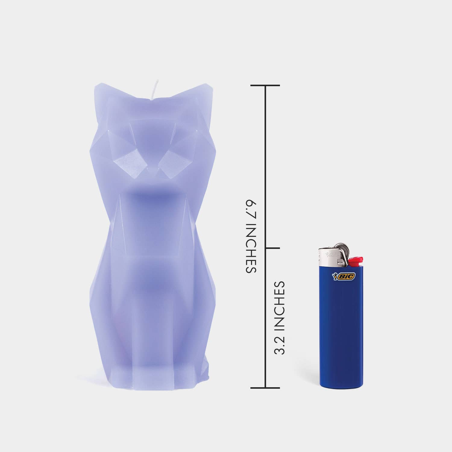 54 Celsius - Wholesale Novelty Candle - PyroPet Kisa Cat Skeleton Candle - 7" Tall, Lavender1