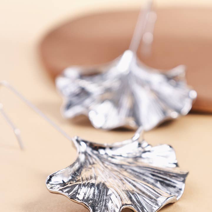 Revelari - Wholesale Dangle Earrings - Ginkgo Leaf Long Dangle Earrings4