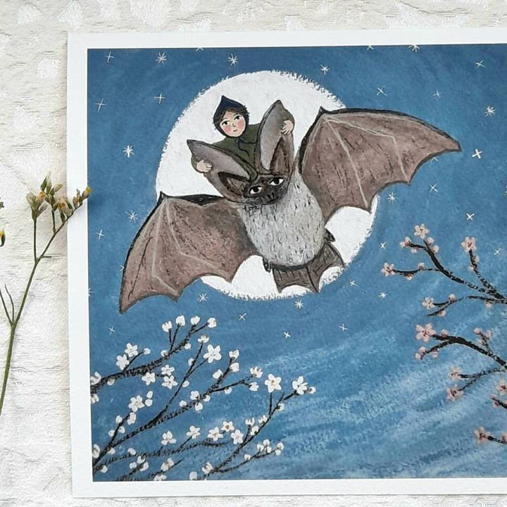 LYDIAMAE - Wholesale Art Print - Night Flight 7x7 Giclee Art Print0