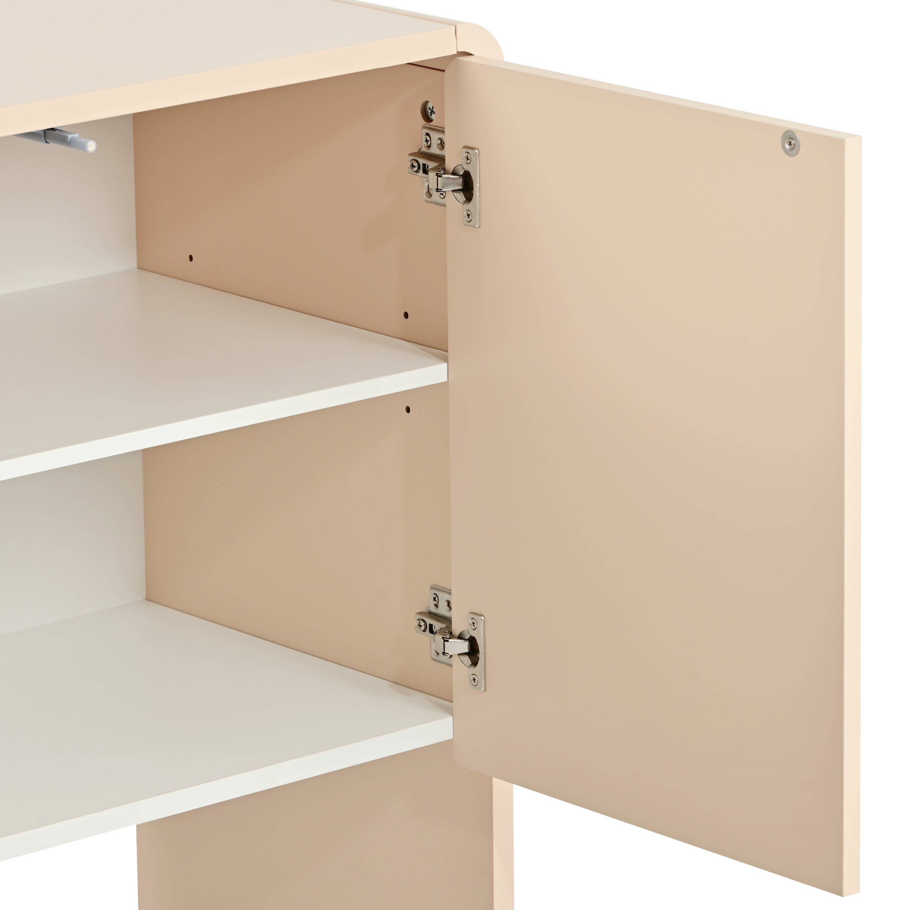 Urban Meuble - Wholesale Cabinet - Wood-effect sideboard with 4 doors, grooved patterns, rounded edges MINERAL14