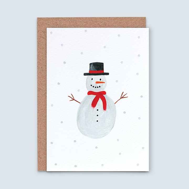 Snowman Christmas Card for wholesale by Elizabeth Mugridge