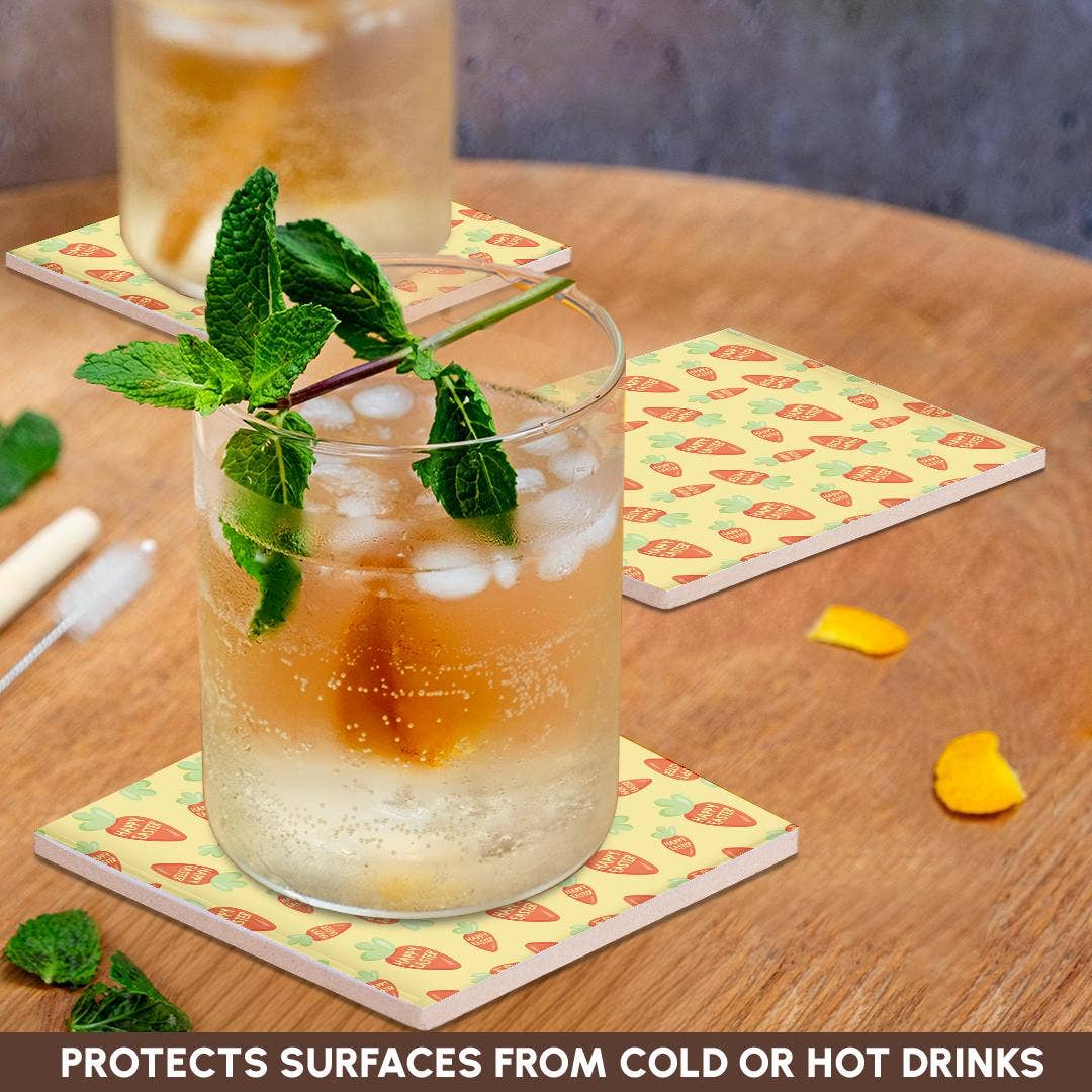 3dRose - Wholesale Coasters - 3dRose, Happy Easter Carrots Pattern, Coaster2