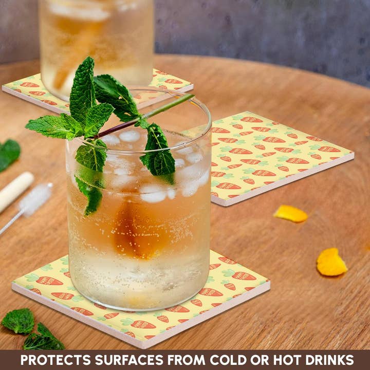 3dRose - Wholesale Coasters - 3dRose, Happy Easter Carrots Pattern, Coaster2