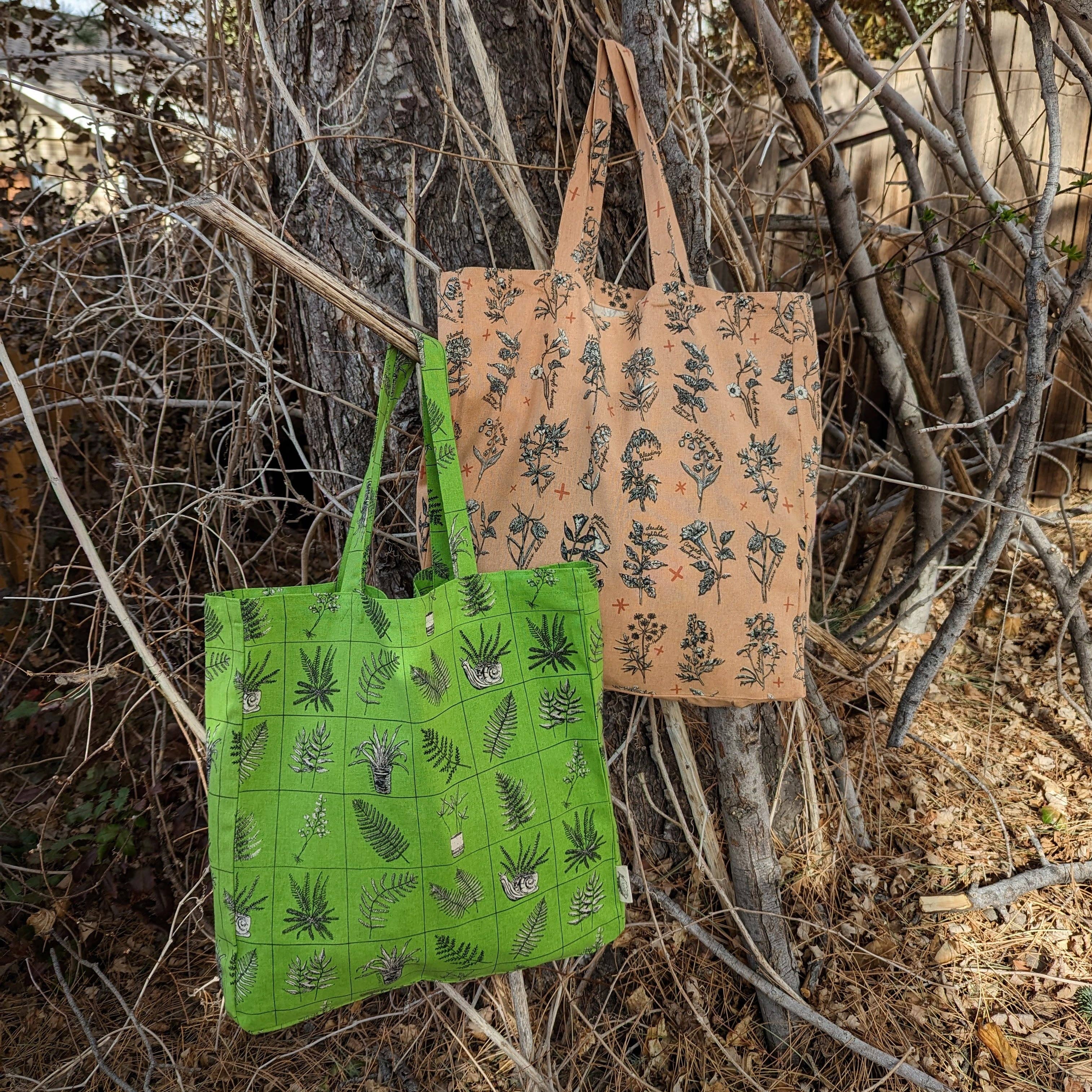 ilikesara | art + goods - Venta al por mayor Bolsa de asa- Mujer - bolso tote | flores fatales - bolso tote de lona serigrafiado con flor venenosa rosa4