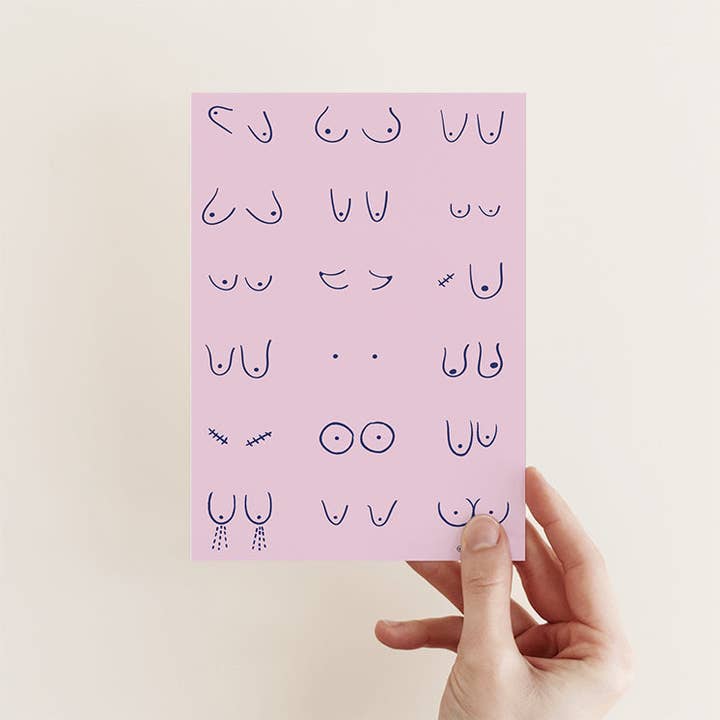 TITTIES POSTCARD for wholesale by Fotini Tikkou Illustration