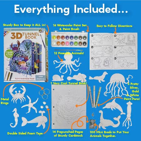 EyeConnect Crafts - Wholesale DIY Craft Kit - Kids - 3D Tunnel Book: OCEAN (Deluxe Size)2