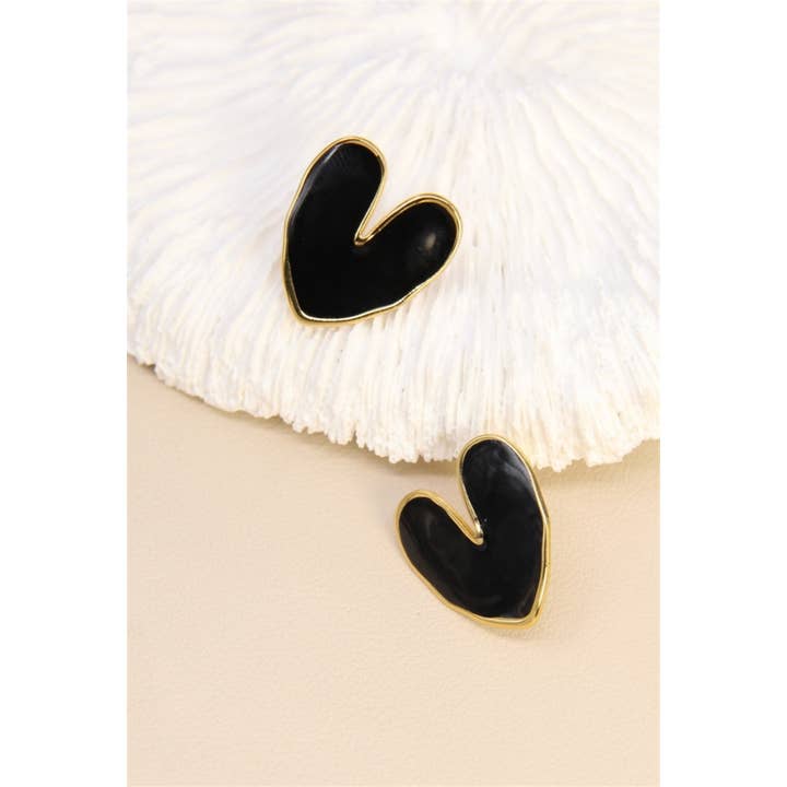 BELLISSIMA BIJOUX - Wholesale Dangle Earrings - Asymmetrical Heart Earrings – Colored Enamel11