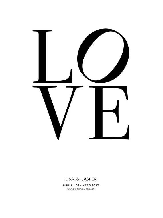 Love Gepersonaliseerde poster voor wholesale door Wallified