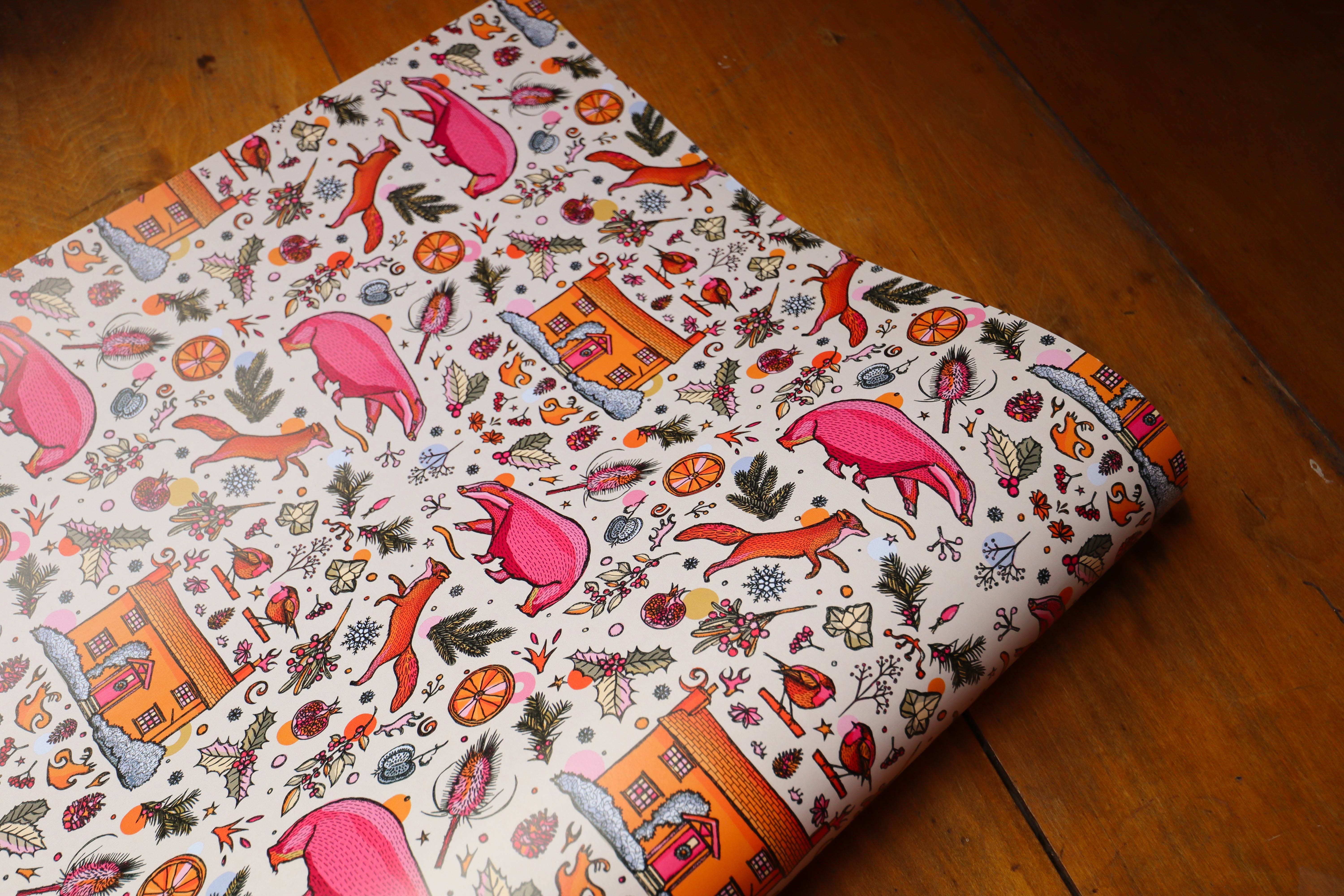 Freya Niamh - Wholesale Flat Wrap - Winter Woodland Christmas Wrapping Paper7