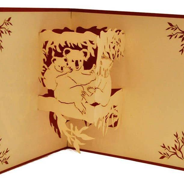 Koalas and Baby for wholesale by Henry Pop Up Cards