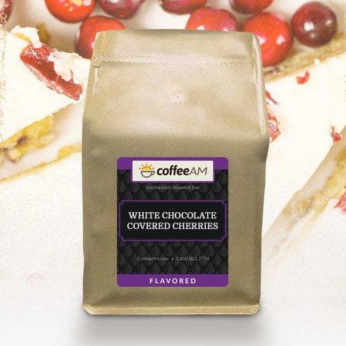White Chocolate Covered Cherries Flavored Coffee for wholesale by CoffeeAM