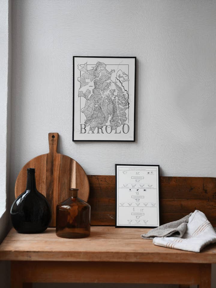 Barolo wine map for wholesale by Brushery