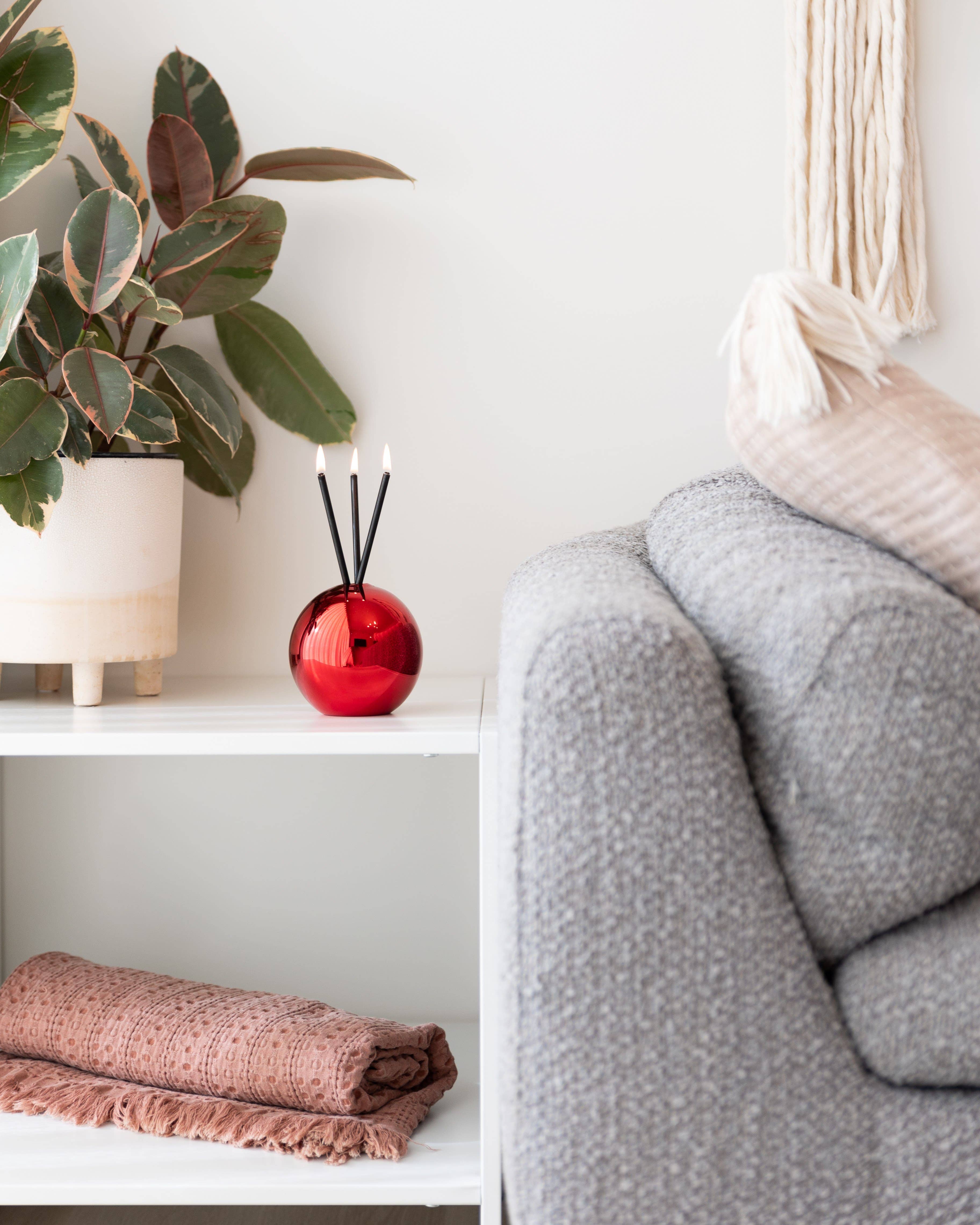 Everlasting Candle - Wholesale Candle Holder - Neva Vase, Red Metallic [Case of 6]15