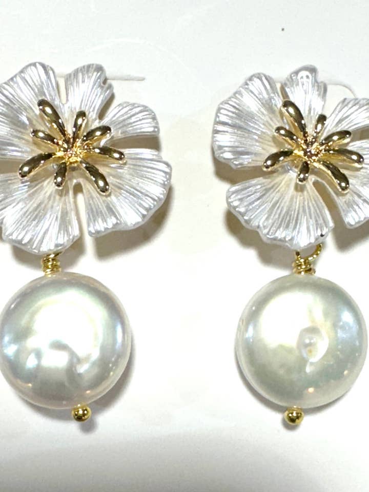 #1260S -White Burst Coin Oorbel voor wholesale door Studio G